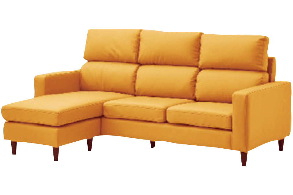 カウチソファ（オレンジ・ダークグレー） - アウトレット家具の赤や 